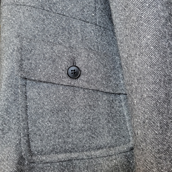 Talbots grey wool blend tweed jacket blazer 2-button single-breasted lined 12 - Picture 6 of 16